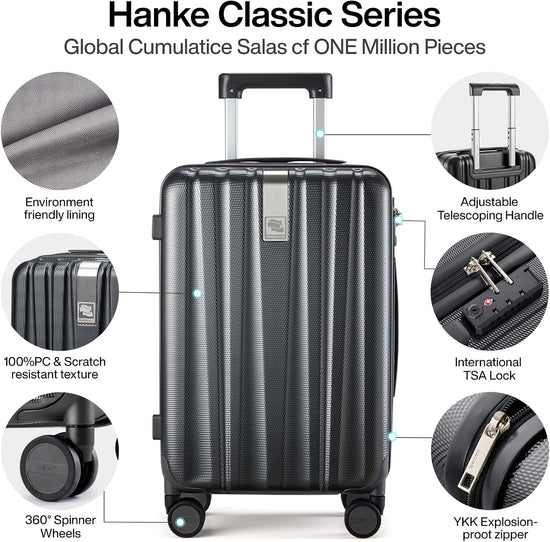 20 Inch Carry On Luggage 22x14x9 Airline Approved Lightweight Suitcases Luggage Bag