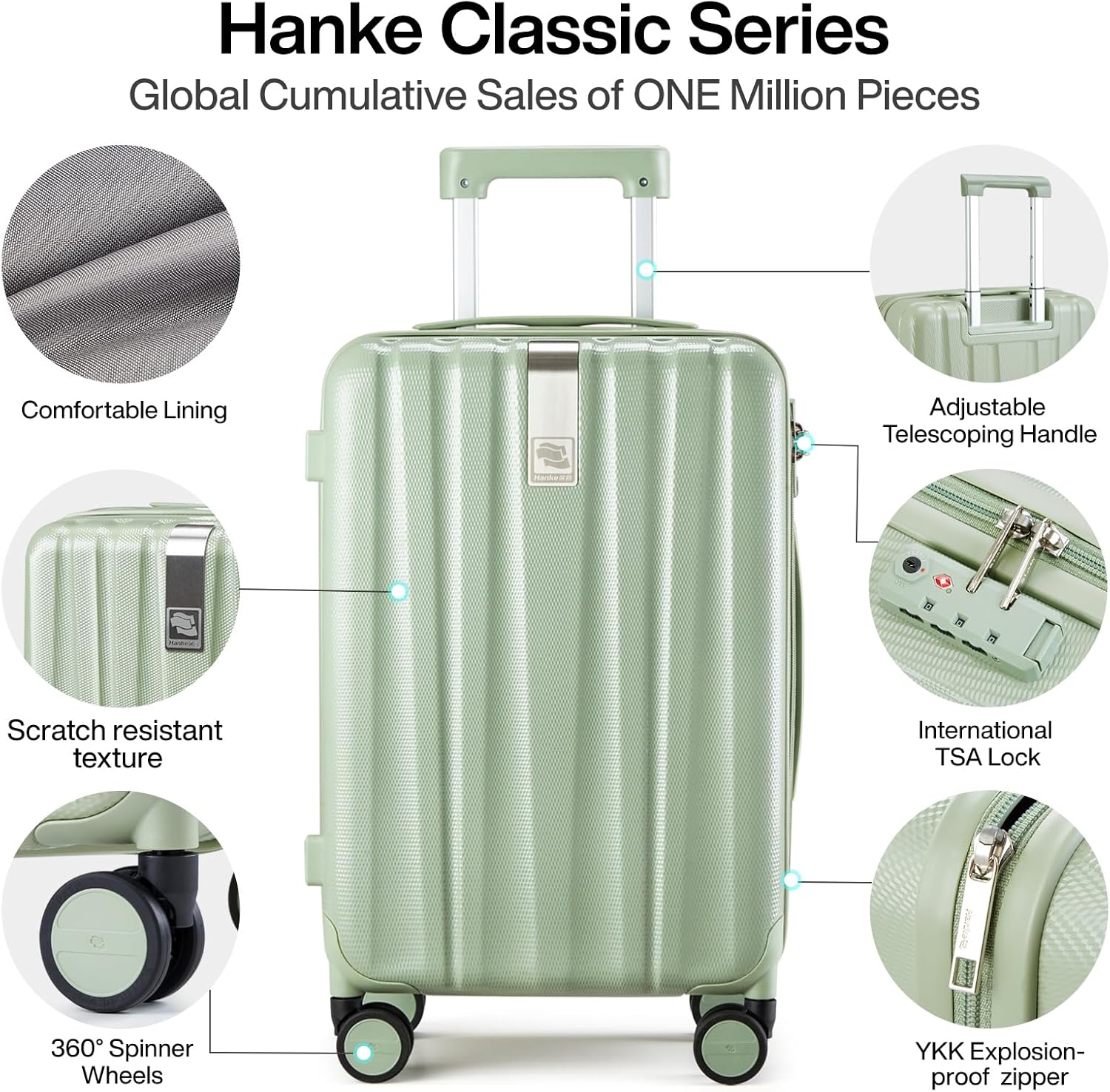 20 Inch Carry On Luggage 22x14x9 Rolling Suitcase Travel Luggage Bag