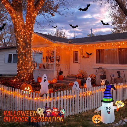 66ft 200 LED Halloween Lights, Connectable Orange String Lights Clear Wire, Fall Light Plug Thanksgiving Fall Halloween Decor