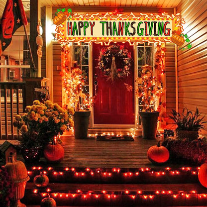 66ft 200 LED Halloween Lights, Connectable Orange String Lights Clear Wire, Fall Light Plug Thanksgiving Fall Halloween Decor