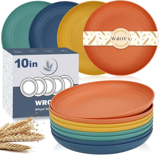 10 Inch Unbreakable Dinner Plates Set of 8 - Dishwasher & Microwave Safe