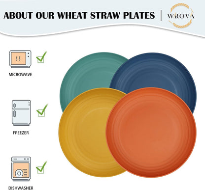 10 Inch Unbreakable Dinner Plates Set of 8 - Dishwasher & Microwave Safe