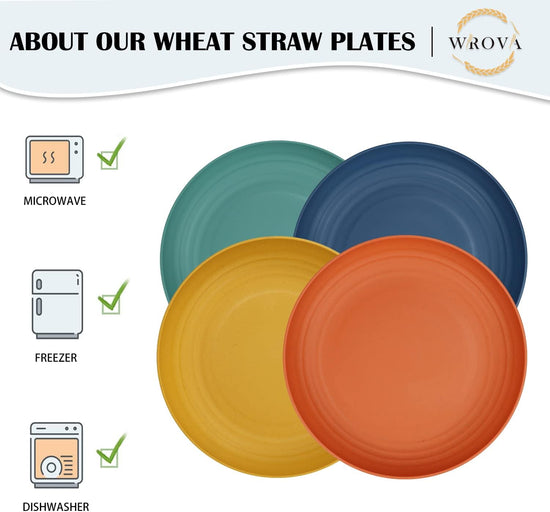 10 Inch Unbreakable Dinner Plates Set of 8 - Dishwasher & Microwave Safe