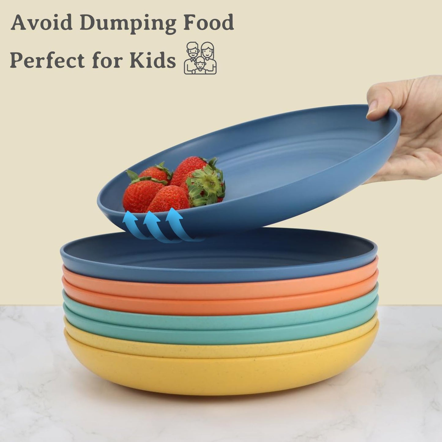 10 Inch Unbreakable Dinner Plates Set of 8 - Dishwasher & Microwave Safe