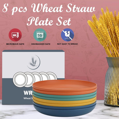 10 Inch Unbreakable Dinner Plates Set of 8 - Dishwasher & Microwave Safe