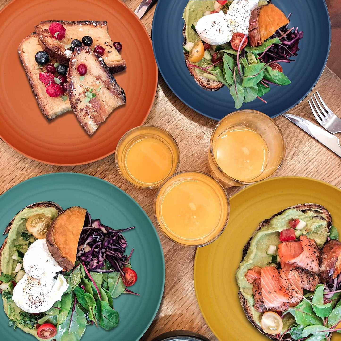 10 Inch Unbreakable Dinner Plates Set of 8 - Dishwasher & Microwave Safe