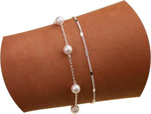 Gold Bracelets for Women,Dainty Bracelets Set Jewelry Gifts