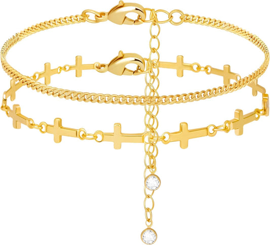 Gold Bracelets for Women,Dainty Bracelets, Gold Stack Silver Jewelry Gifts