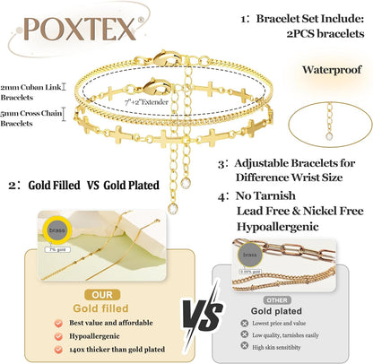 Gold Bracelets for Women,Dainty Bracelets, Gold Stack Silver Jewelry Gifts