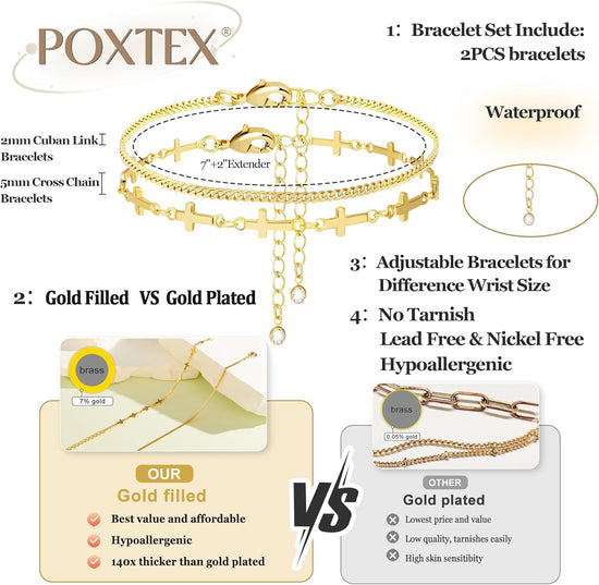 Gold Bracelets for Women,Dainty Bracelets, Gold Stack Silver Jewelry Gifts