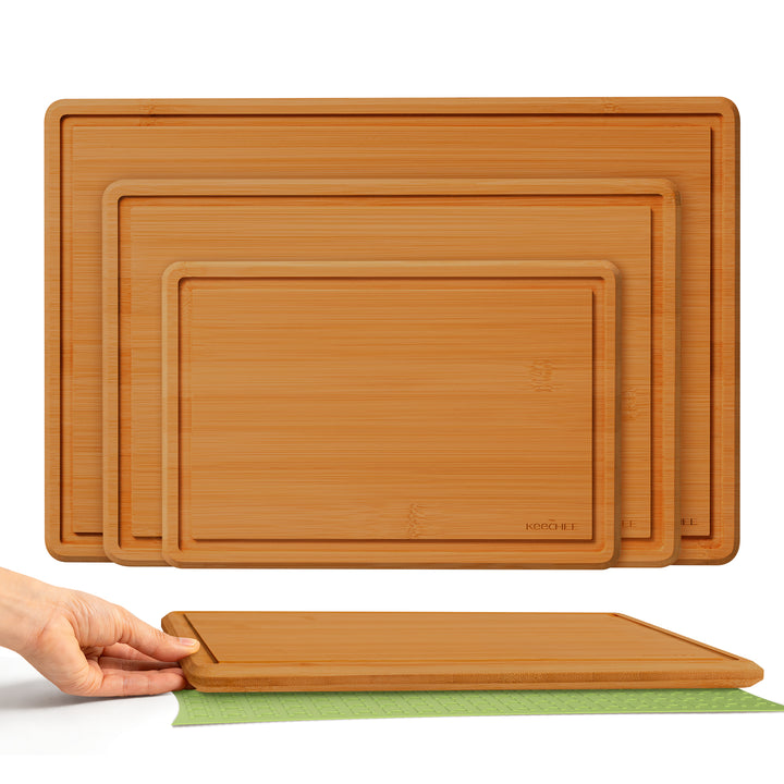 KeeCHEE® Bamboo Cutting Board with Non-slip Mat