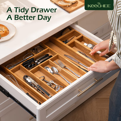 KeeCHEE® 8-10 Fächer erweiterbarer Besteckorganizer